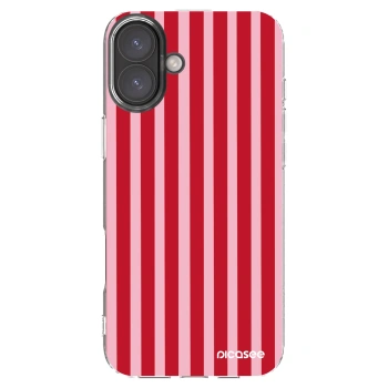 Picasee silikónový prehľadný obal pre Apple iPhone 16 Plus - Lines red