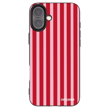 Picasee silikónový čierny obal pre Apple iPhone 16 Plus - Lines red