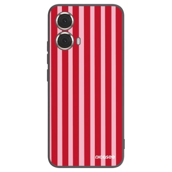 Picasee silikónový čierny obal pre Motorola Moto G85 - Lines red