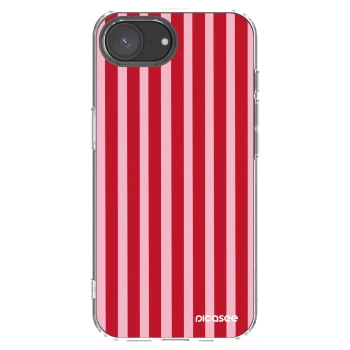 Picasee silikónový prehľadný obal pre Apple iPhone 16e - Lines red
