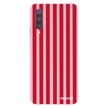 Picasee silikónový prehľadný obal pre Xiaomi Mi 9 - Lines red