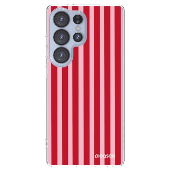 Picasee silikónový prehľadný obal pre Samsung Galaxy S25 Ultra 5G - Lines red