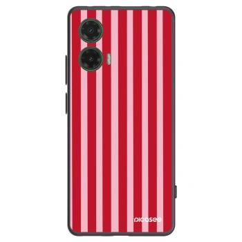 Picasee silikónový čierny obal pre Motorola Moto G35 5G - Lines red