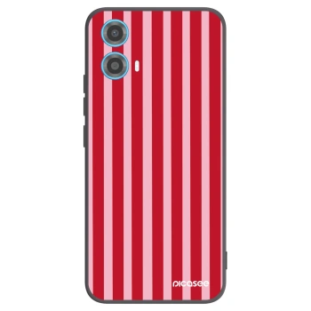 Picasee silikónový čierny obal pre Motorola Moto G34 5G - Lines red