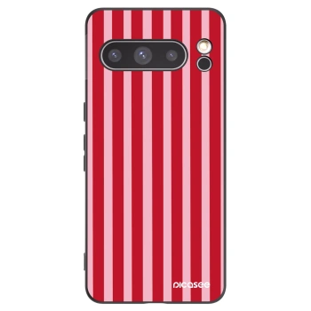 Picasee silikónový čierny obal pre Google Pixel 8 Pro - Lines red