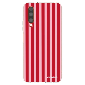 Picasee silikónový prehľadný obal pre Huawei P30 - Lines red