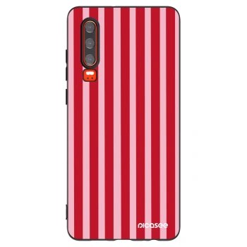 Picasee silikónový čierny obal pre Huawei P30 - Lines red