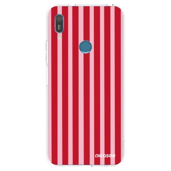 Picasee silikónový prehľadný obal pre Huawei Y6 2019 - Lines red