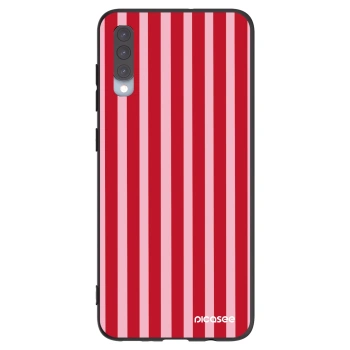 Picasee silikónový čierny obal pre Samsung Galaxy A70 A705F - Lines red