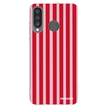Picasee silikónový prehľadný obal pre Huawei P30 Lite - Lines red