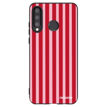 Picasee silikónový čierny obal pre Huawei P30 Lite - Lines red