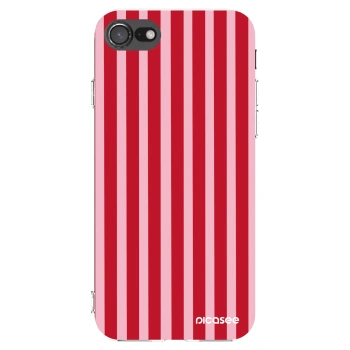 Picasee silikónový prehľadný obal pre Apple iPhone 8 - Lines red