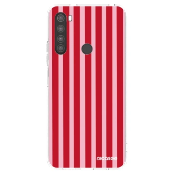 Picasee silikónový prehľadný obal pre Xiaomi Redmi Note 8 - Lines red