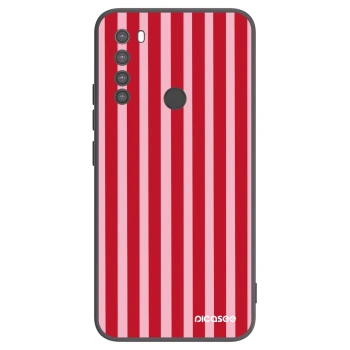 Picasee silikónový čierny obal pre Xiaomi Redmi Note 8 - Lines red