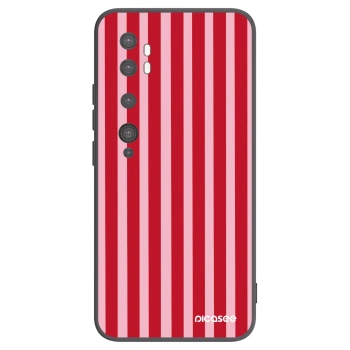 Picasee silikónový čierny obal pre Xiaomi Mi Note 10 (Pro) - Lines red