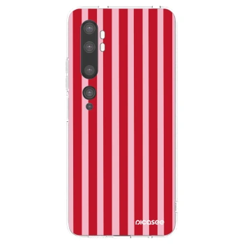 Picasee silikónový prehľadný obal pre Xiaomi Mi Note 10 (Pro) - Lines red