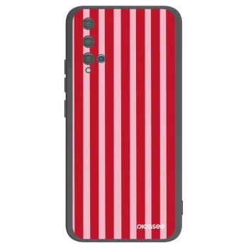 Picasee silikónový čierny obal pre Huawei Nova 5T - Lines red