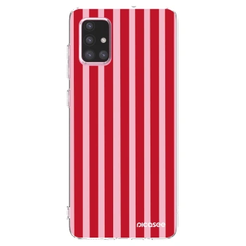 Picasee silikónový prehľadný obal pre Samsung Galaxy A71 A715F - Lines red