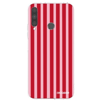 Picasee silikónový prehľadný obal pre Huawei P40 Lite E - Lines red