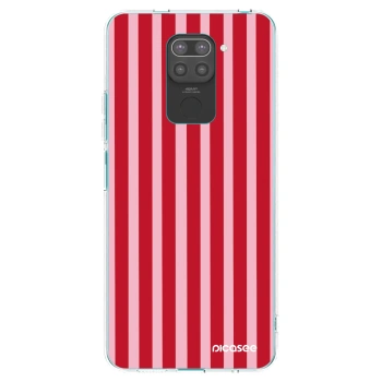 Picasee silikónový čierny obal pre Xiaomi Redmi Note 9 - Lines red