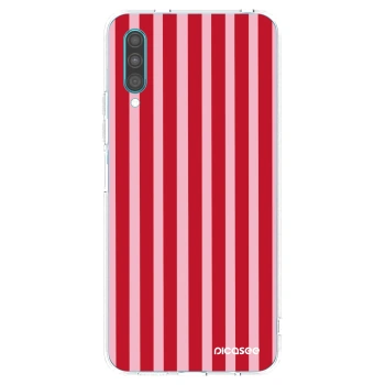 Picasee silikónový prehľadný obal pre Samsung Galaxy A30s A307F - Lines red