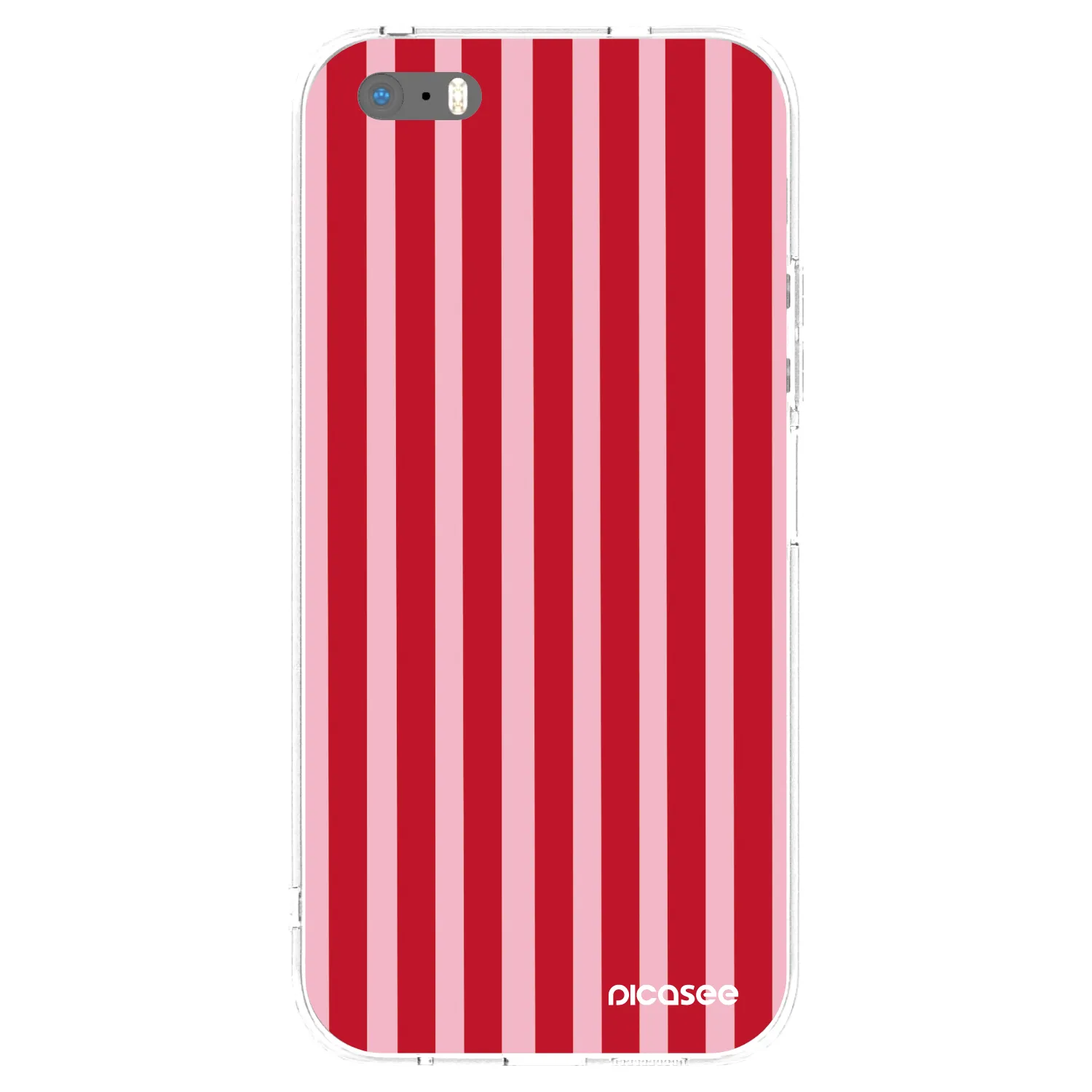Picasee silikónový prehľadný obal pre Apple iPhone 5/5S/SE - Lines red