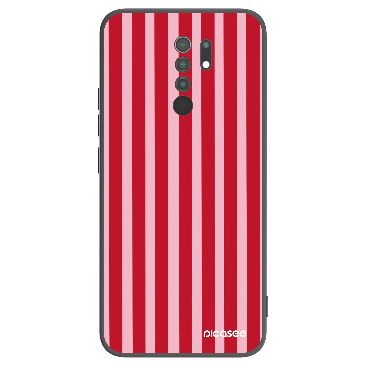 Picasee silikónový čierny obal pre Xiaomi Redmi 9 - Lines red