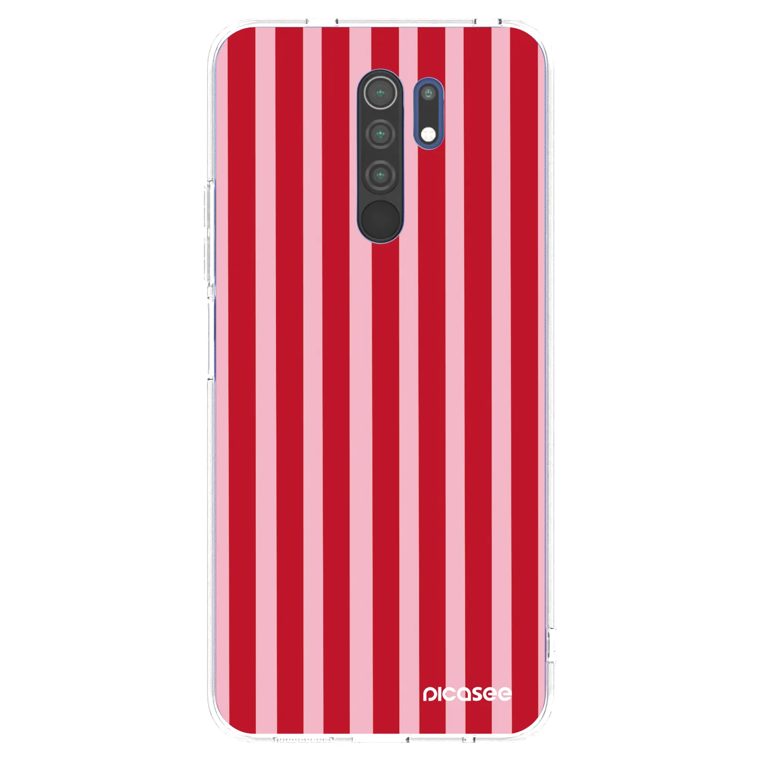 Picasee silikónový prehľadný obal pre Xiaomi Redmi 9 - Lines red