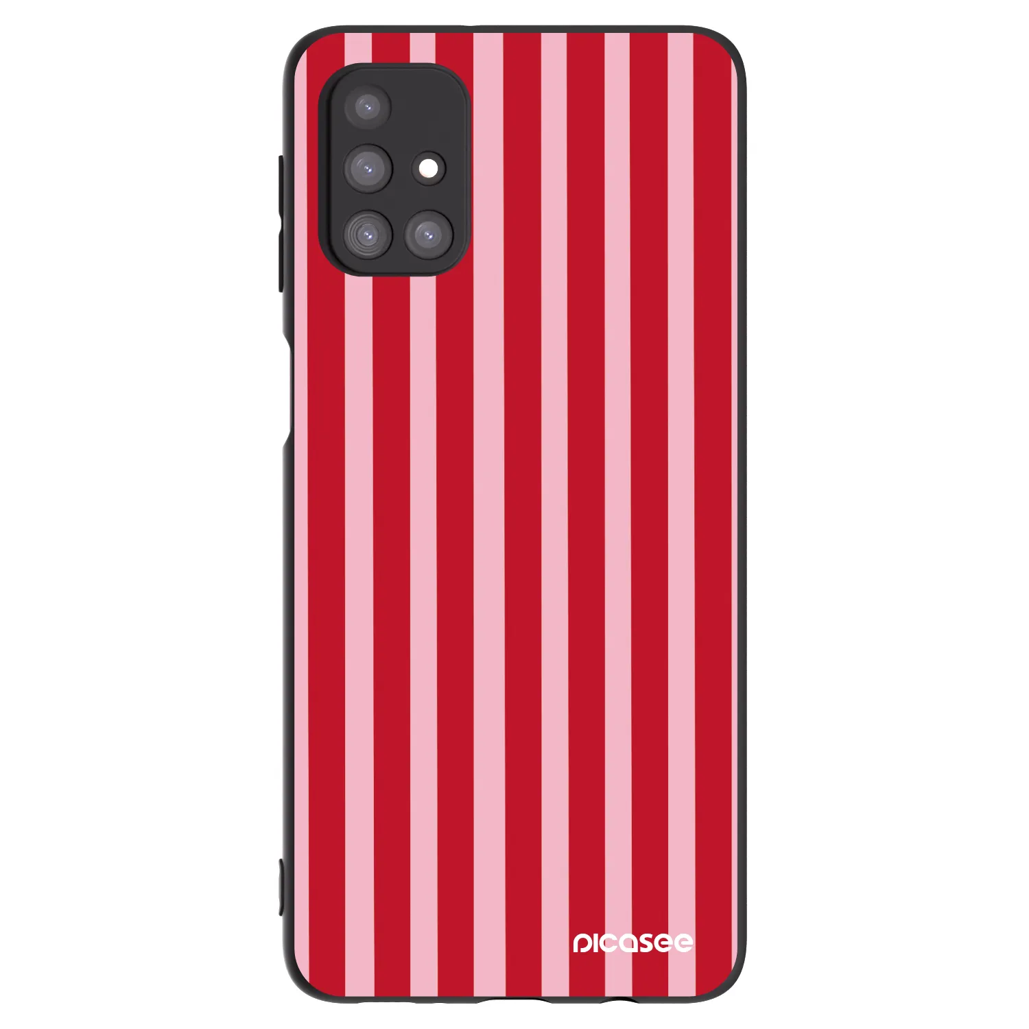 Picasee silikónový čierny obal pre Samsung Galaxy M31s - Lines red