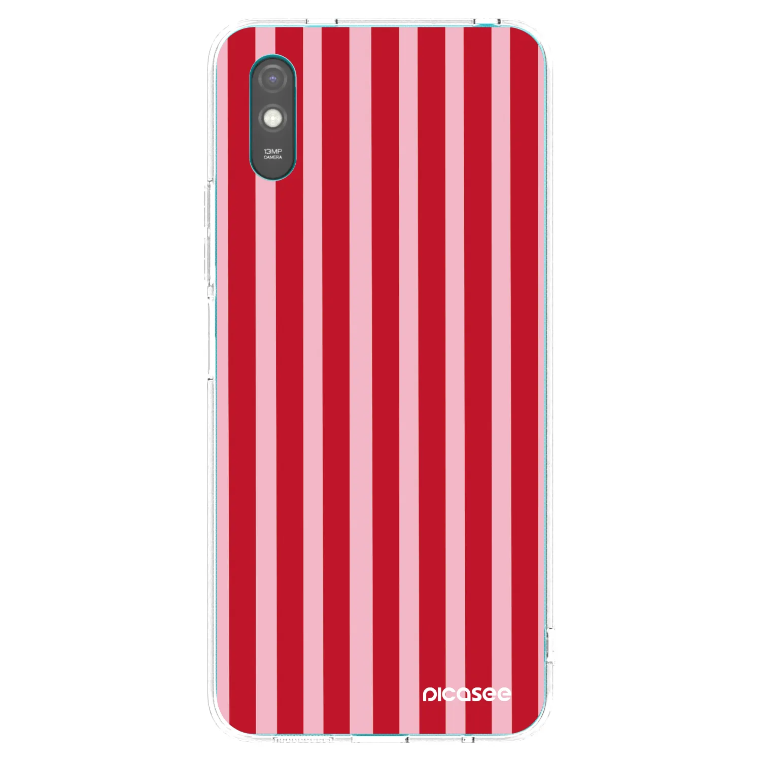 Picasee silikónový prehľadný obal pre Xiaomi Redmi 9A - Lines red