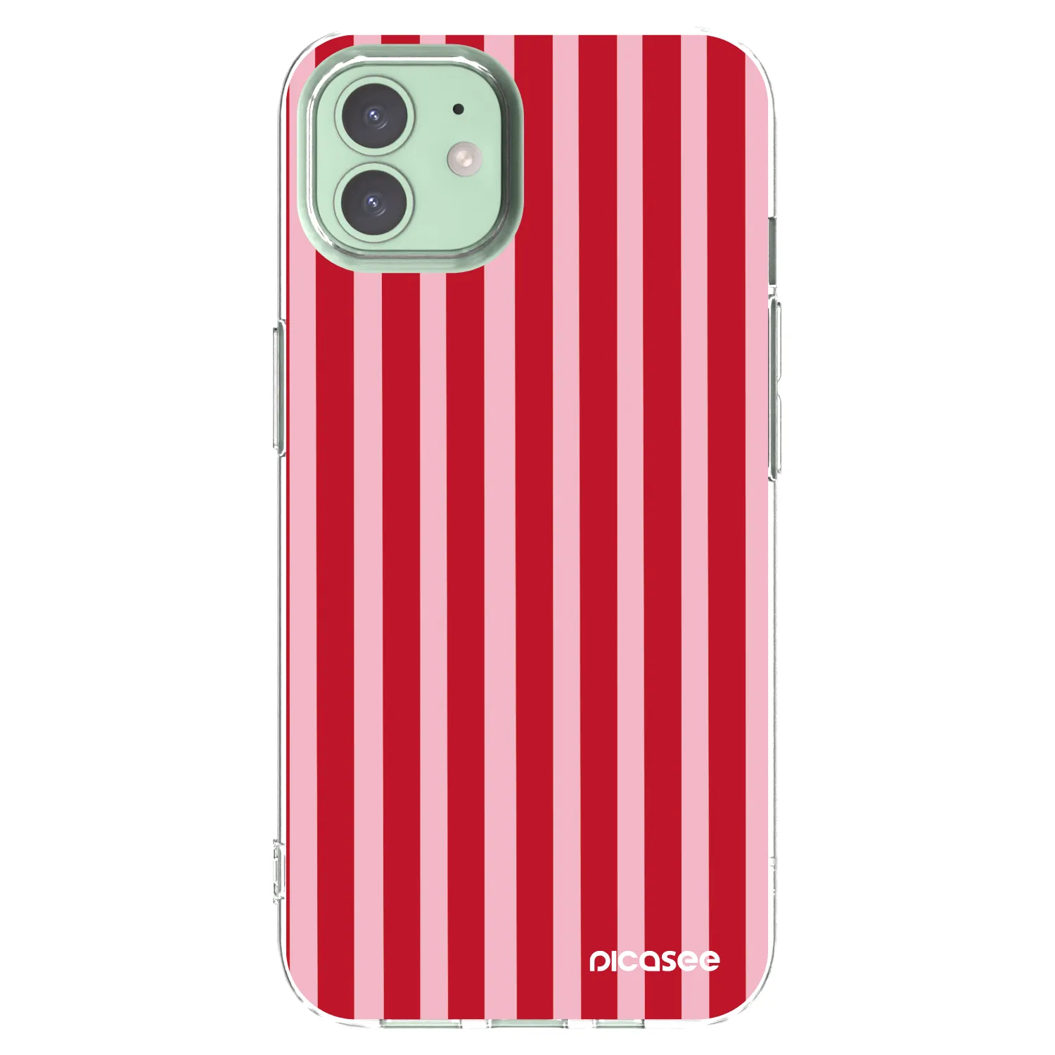 Picasee silikónový prehľadný obal pre Apple iPhone 12 - Lines red