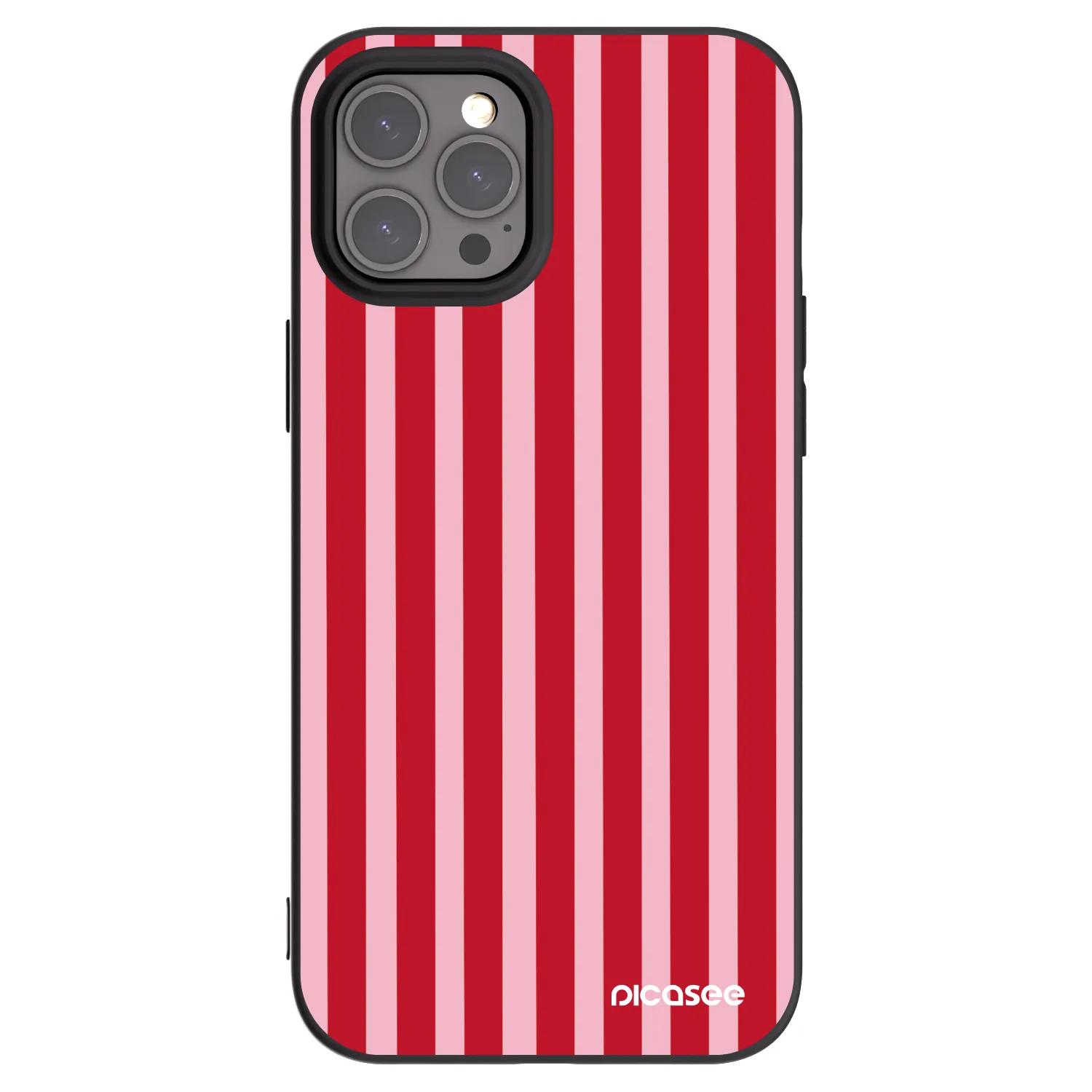 Picasee silikónový čierny obal pre Apple iPhone 12 Pro Max - Lines red