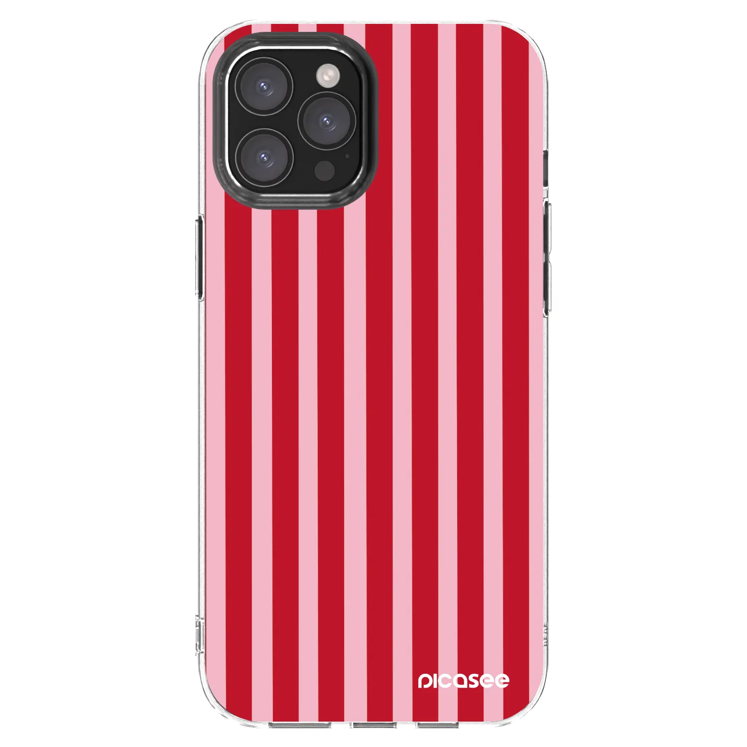 Picasee silikónový prehľadný obal pre Apple iPhone 12 Pro Max - Lines red