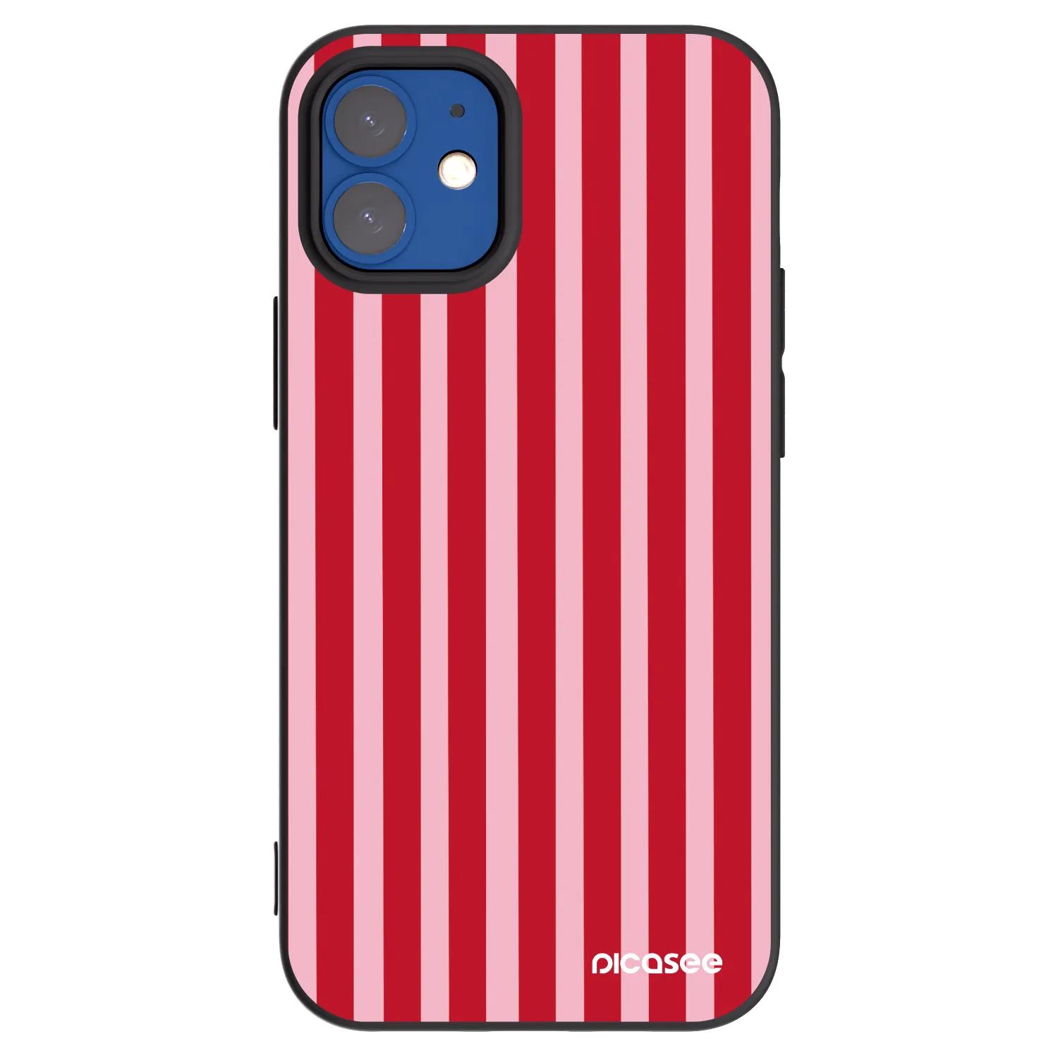 Picasee silikónový čierny obal pre Apple iPhone 12 mini - Lines red