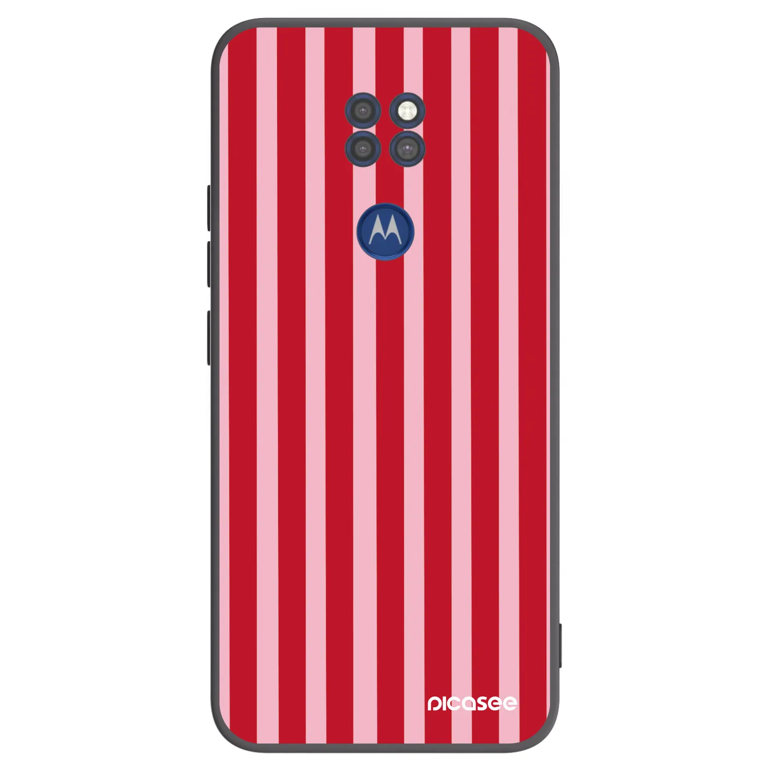 Picasee silikónový čierny obal pre Motorola Moto G9 Play - Lines red