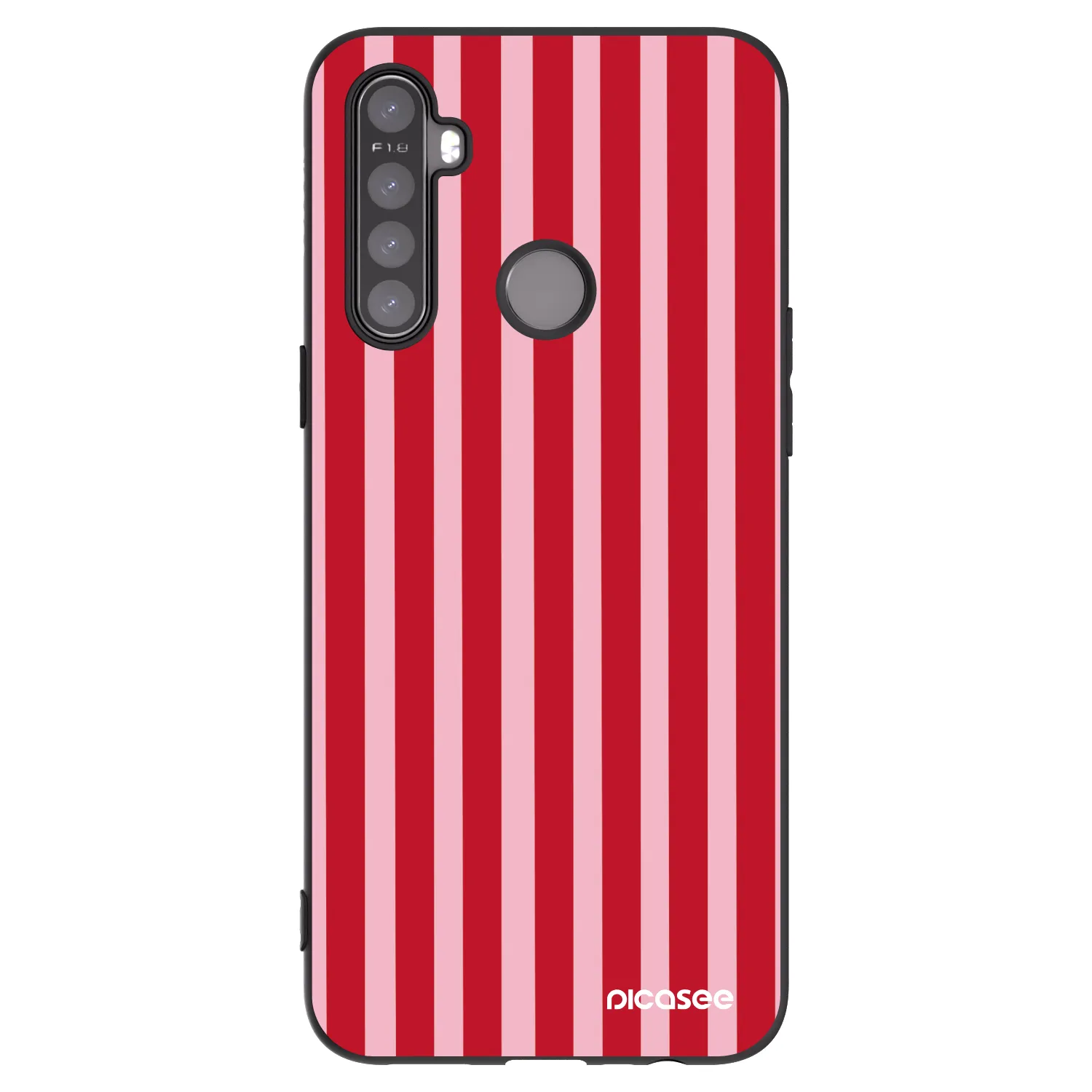 Picasee silikónový čierny obal pre Realme 6i - Lines red