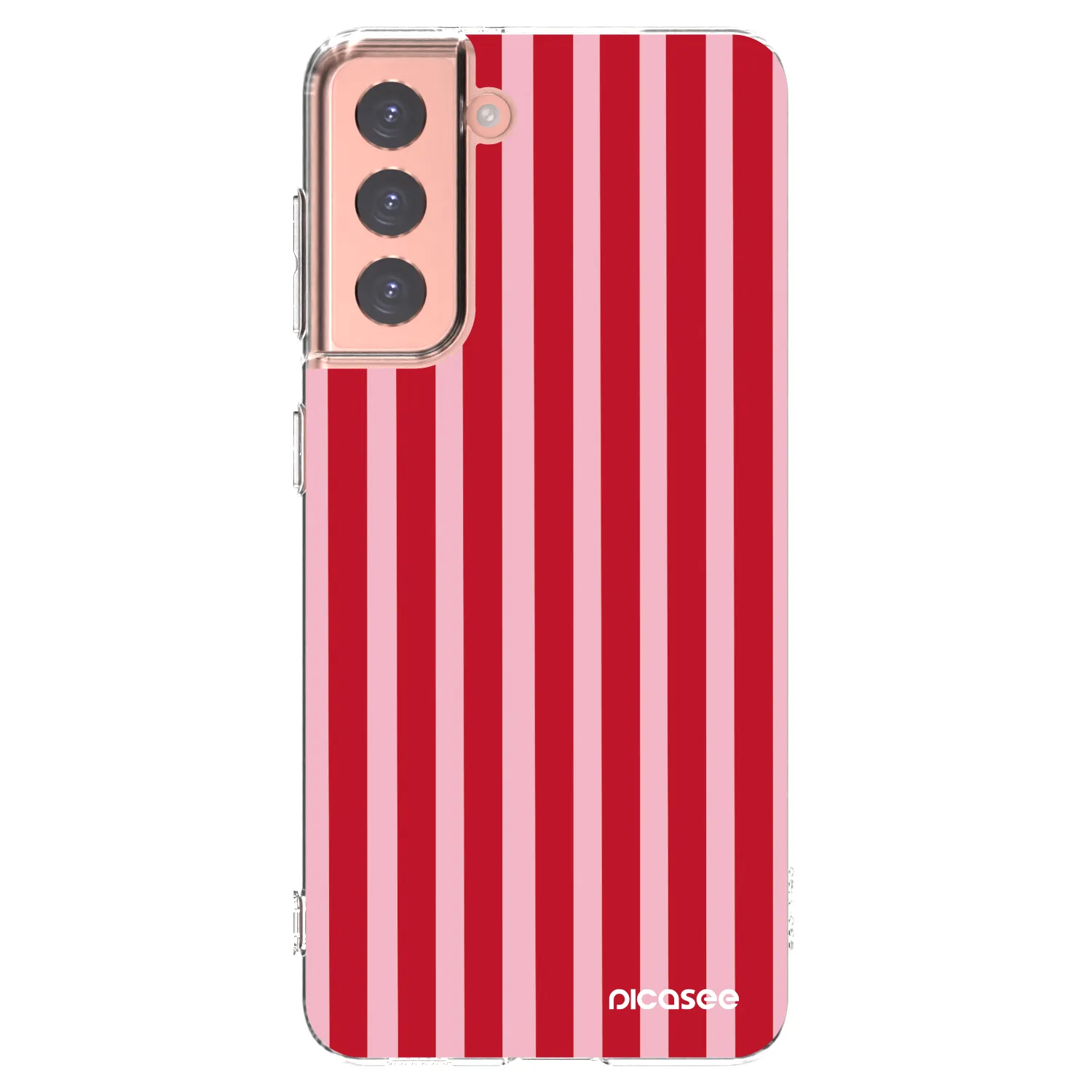 Picasee silikónový prehľadný obal pre Samsung Galaxy S21 5G G991B - Lines red