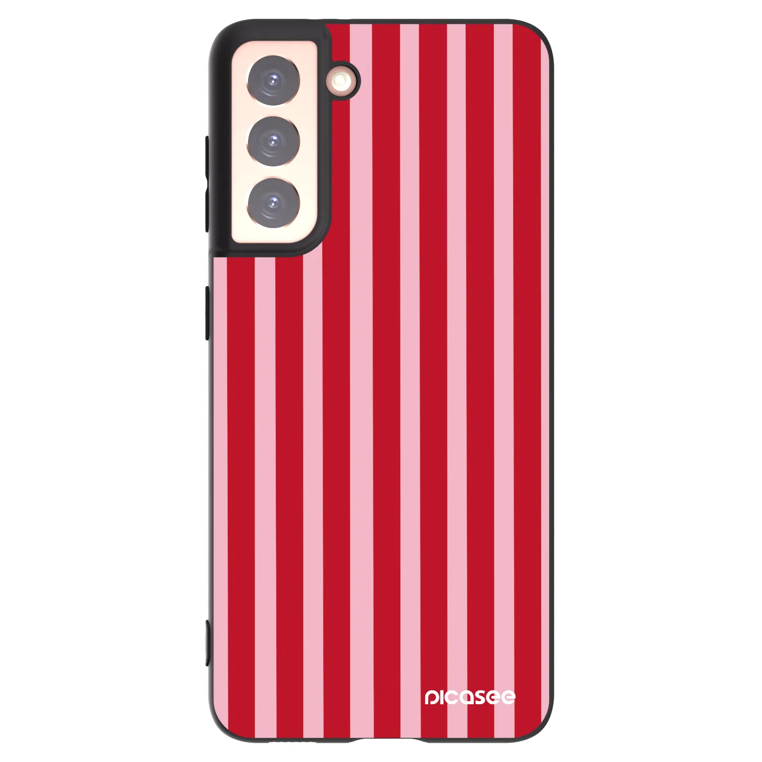 Picasee silikónový čierny obal pre Samsung Galaxy S21 5G G991B - Lines red