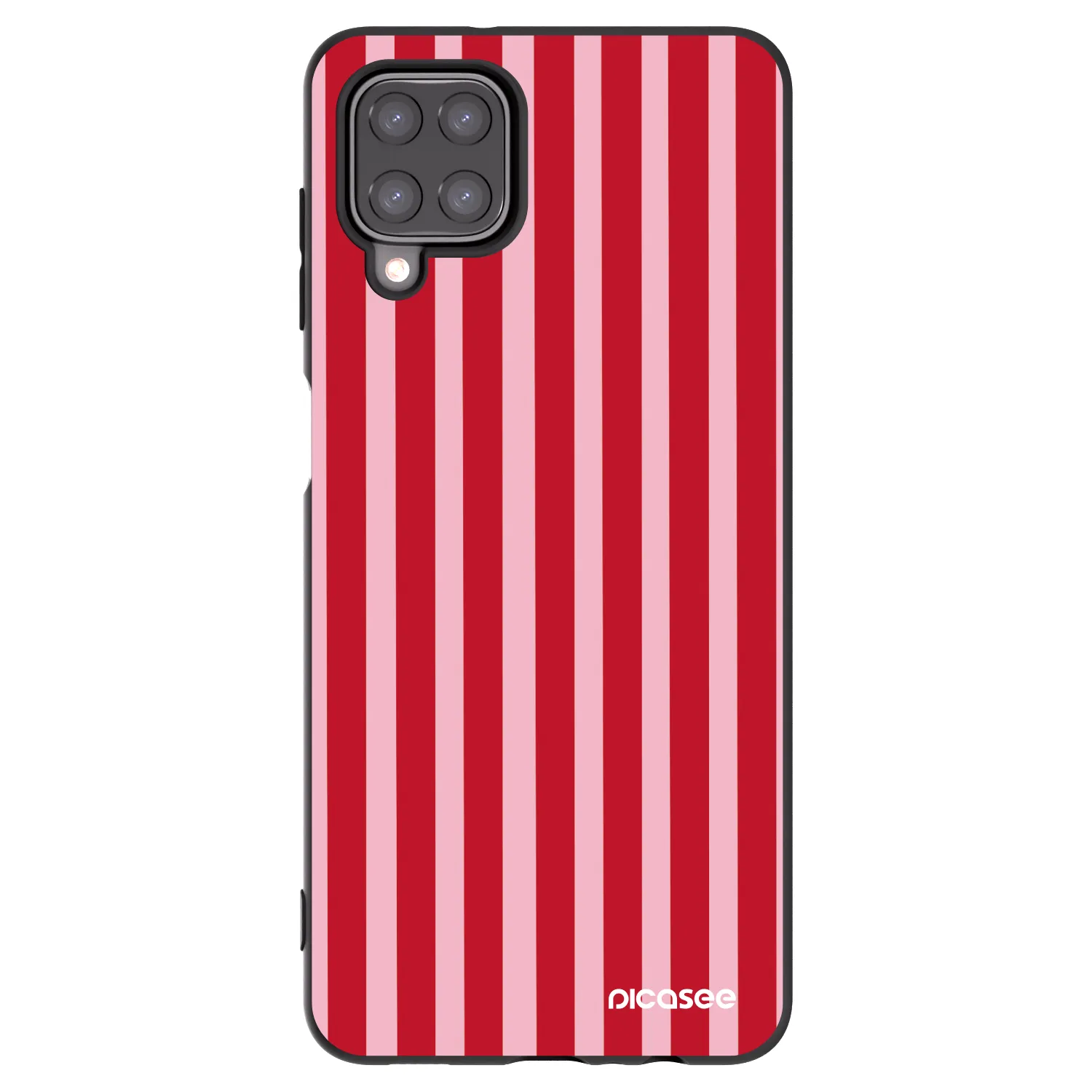Picasee silikónový čierny obal pre Samsung Galaxy A12 A125F - Lines red