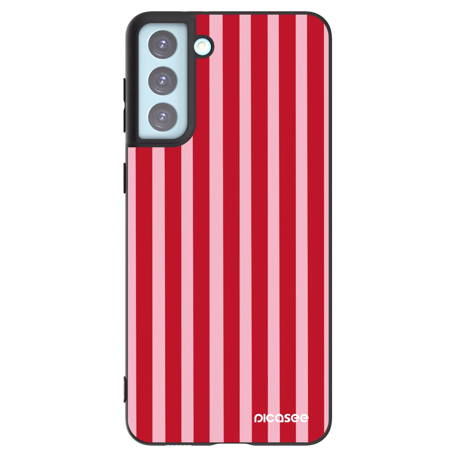 Picasee silikónový čierny obal pre Samsung Galaxy S21+ 5G G996F - Lines red