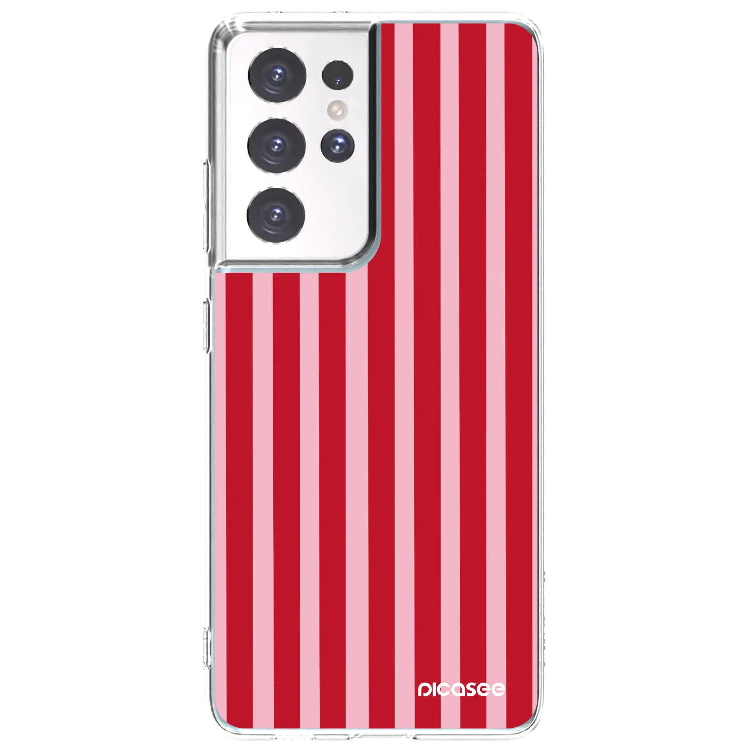 Picasee silikónový prehľadný obal pre Samsung Galaxy S21 Ultra 5G G998B - Lines red