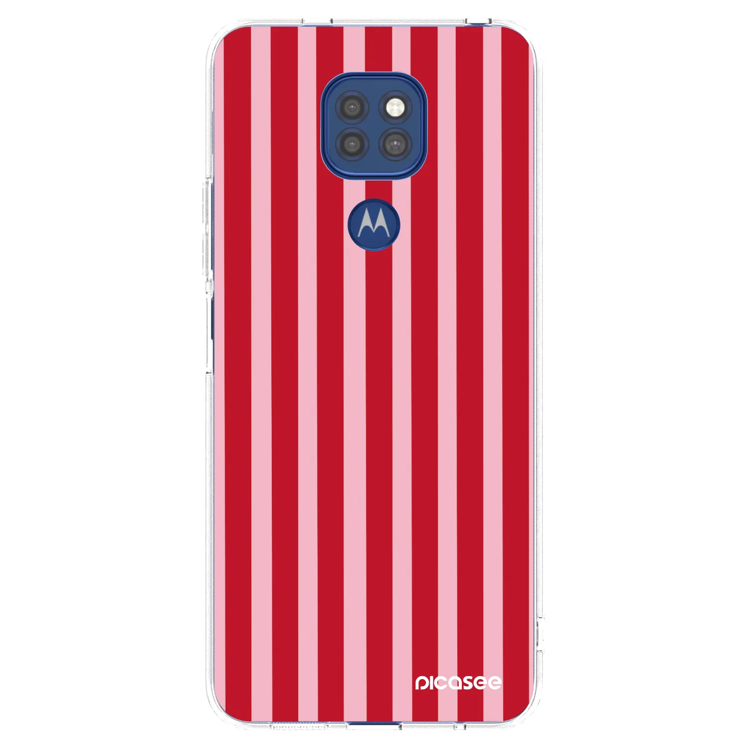 Picasee silikónový prehľadný obal pre Motorola Moto G9 Play - Lines red