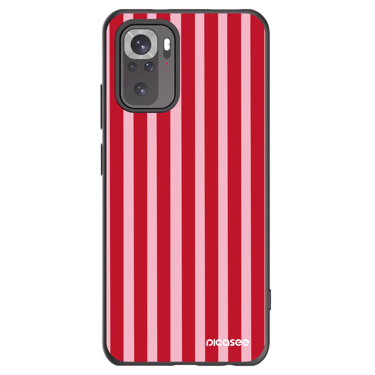 Picasee silikónový čierny obal pre Xiaomi Redmi Note 10 - Lines red