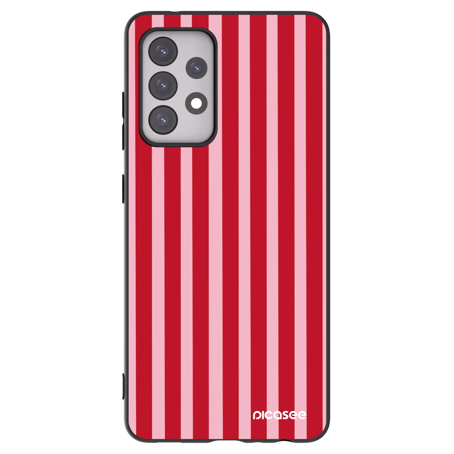 Picasee silikónový čierny obal pre Samsung Galaxy A52 5G A525F - Lines red