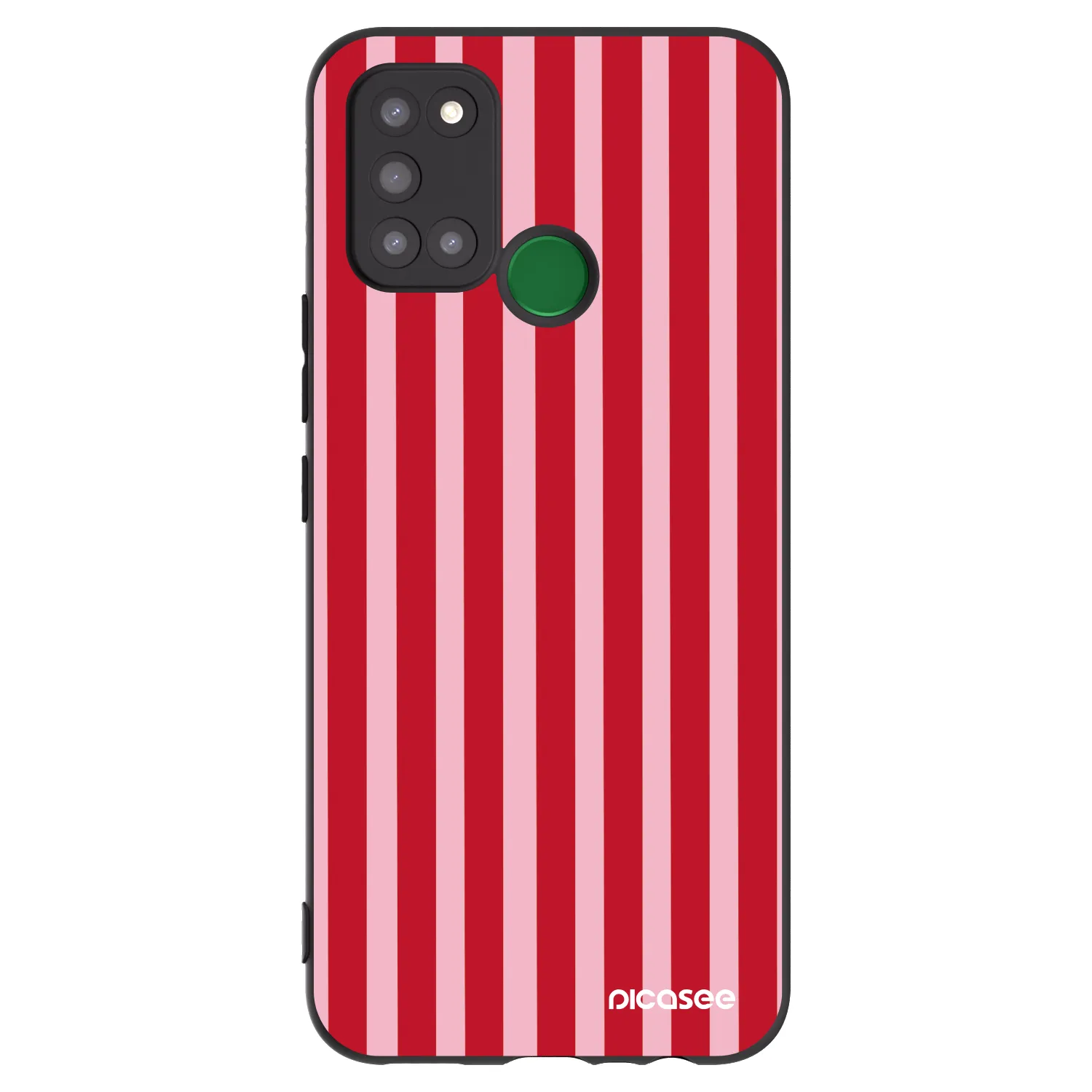 Picasee silikónový čierny obal pre Realme 7i - Lines red