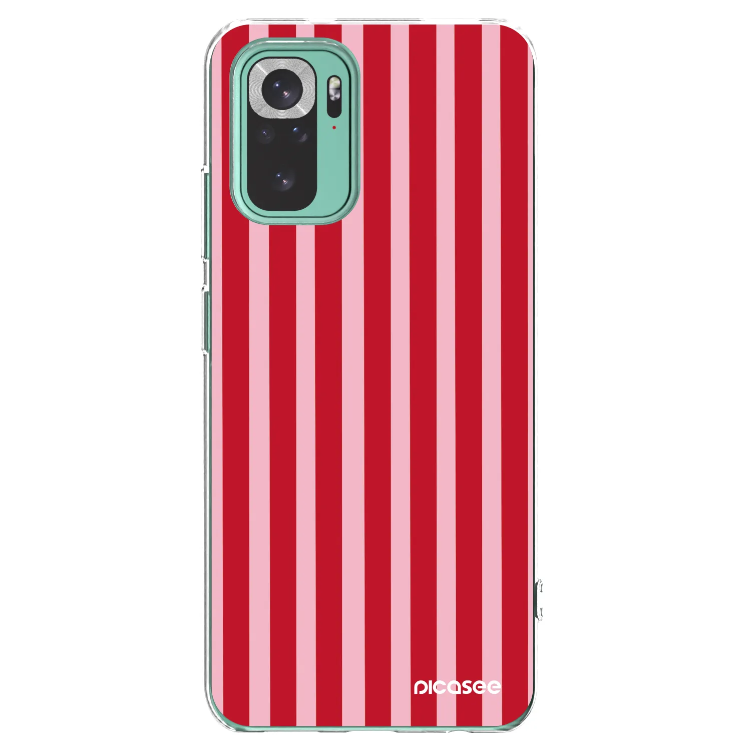 Picasee silikónový prehľadný obal pre Xiaomi Redmi Note 10 Pro - Lines red