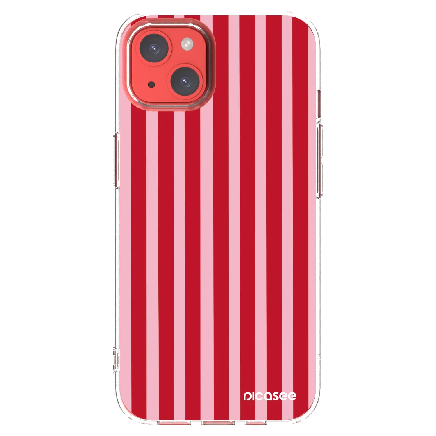 Picasee silikónový prehľadný obal pre Apple iPhone 13 - Lines red