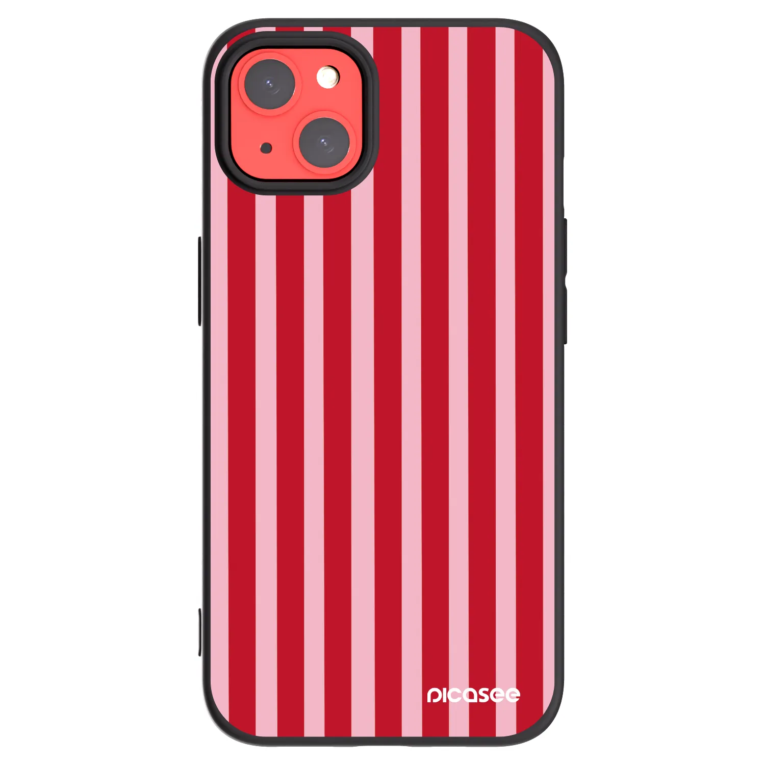 Picasee silikónový čierny obal pre Apple iPhone 13 - Lines red
