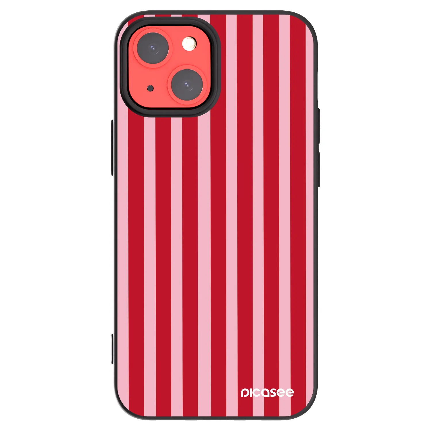 Picasee silikónový čierny obal pre Apple iPhone 13 mini - Lines red