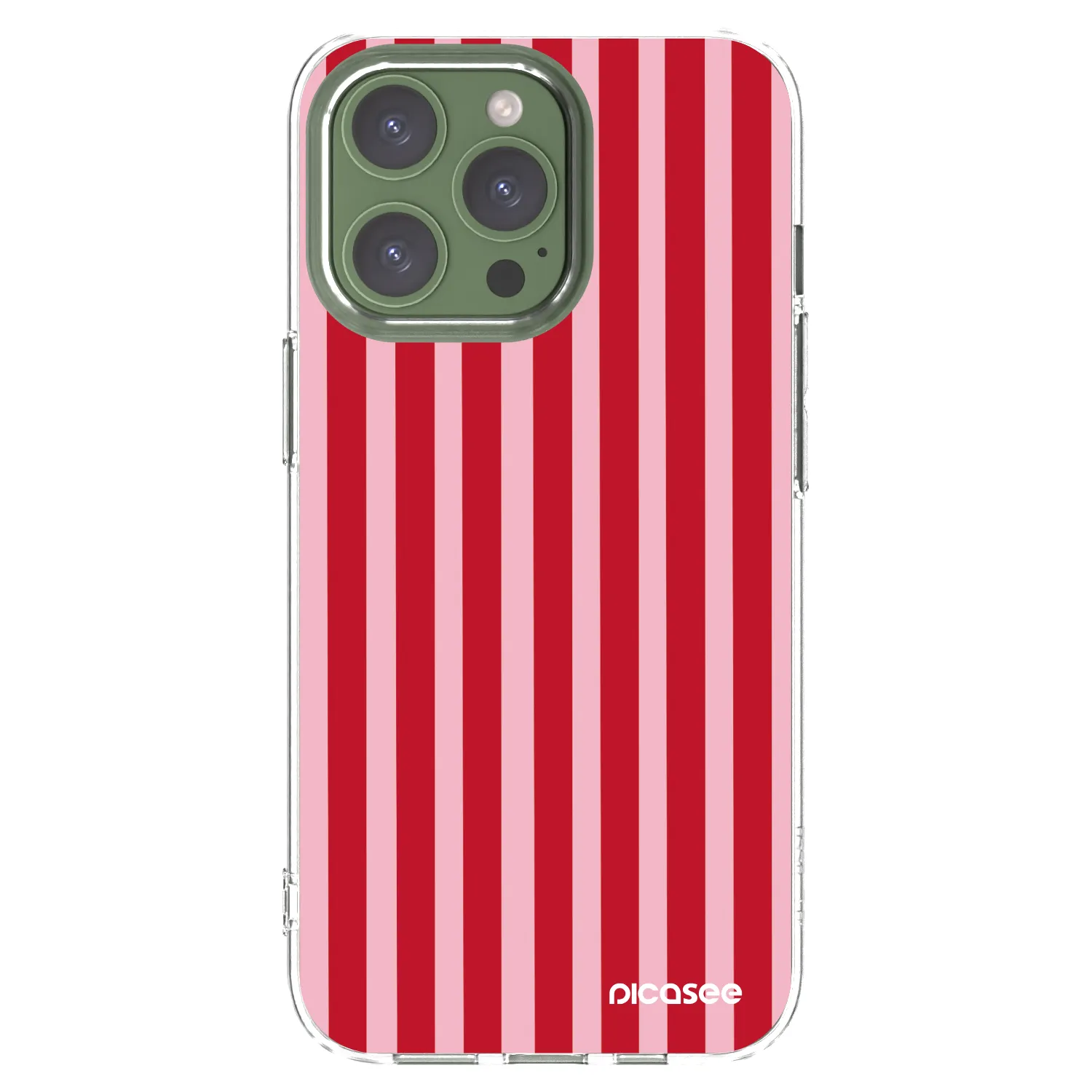 Picasee silikónový prehľadný obal pre Apple iPhone 13 Pro - Lines red